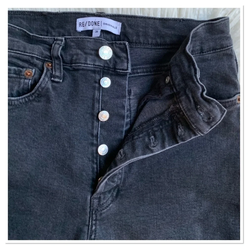RE/DONE 70’s Stove Pipe Straight Leg Jeans Black Size 28